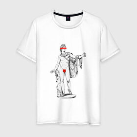 Мужская футболка хлопок с принтом MMXX в Екатеринбурге, 100% хлопок | прямой крой, круглый вырез горловины, длина до линии бедер, слегка спущенное плечо. | 2020 | minimalism | mmxx | virofft | viront | vt | минимализм | статуя