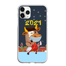 Чехол для iPhone 11 Pro Max матовый с принтом Коронавирусный Новый Год в Екатеринбурге, Силикон |  | Тематика изображения на принте: 2021 | 7 января | bull | newyear | santa | бык | быки | бычок | год быка | дед мороз | корова | новогодние каникулы | новогодние праздники | новый 2021 | новый год | новый год 2021 | рождество | сани | санта | санта клаус