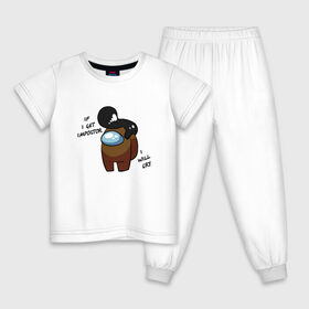 Детская пижама хлопок с принтом Among Us (Z) в Екатеринбурге, 100% хлопок |  брюки и футболка прямого кроя, без карманов, на брюках мягкая резинка на поясе и по низу штанин
 | 