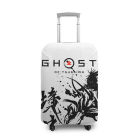 Чехол для чемодана 3D с принтом Ghost of Tsushima в Екатеринбурге, 86% полиэфир, 14% спандекс | двустороннее нанесение принта, прорези для ручек и колес | 