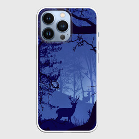 Чехол для iPhone 13 Pro с принтом ЛЕС в Екатеринбурге,  |  | Тематика изображения на принте: закат | лес | ночной лес | олень | природа | туман