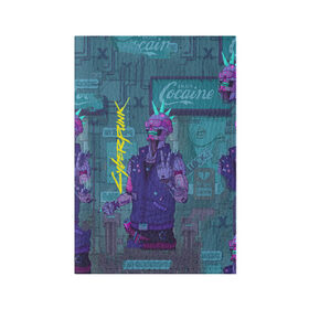 Обложка для паспорта матовая кожа с принтом Cyberpunk 2077 в Екатеринбурге, натуральная матовая кожа | размер 19,3 х 13,7 см; прозрачные пластиковые крепления | cd project red | cyberpunk 2077 | keanu reeves | samurai | игра | киану ривз | киберпанк 2077 | самураи