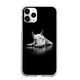 Чехол для iPhone 11 Pro Max матовый с принтом Puppy в Екатеринбурге, Силикон |  | Тематика изображения на принте: bull terrier | dog | ears | eyes | muzzle | nose | paws | puppy | бультерьер | глаза | лапы | нос | уши | щенок