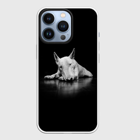 Чехол для iPhone 13 Pro с принтом Puppy в Екатеринбурге,  |  | bull terrier | dog | ears | eyes | muzzle | nose | paws | puppy | бультерьер | глаза | лапы | нос | уши | щенок