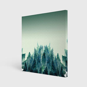 Холст квадратный с принтом акварельный лес градиент в Екатеринбурге, 100% ПВХ |  | акварель | горы | деревья | дымка | ели | лес | нрадиент | олень | отражение | природа | рисунок | силуэты