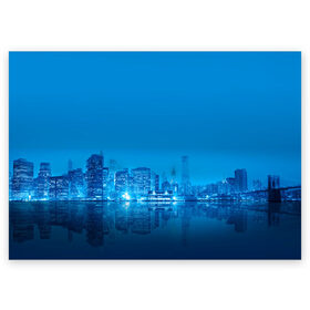 Поздравительная открытка с принтом вид на ночной мегаполис в Екатеринбурге, 100% бумага | плотность бумаги 280 г/м2, матовая, на обратной стороне линовка и место для марки
 | вид | здания | мегаполис | многоэтажки | ночной город | отражение | смог | туман