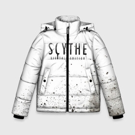 Зимняя куртка для мальчиков 3D с принтом Scythe Logo (Z) в Екатеринбурге, ткань верха — 100% полиэстер; подклад — 100% полиэстер, утеплитель — 100% полиэстер | длина ниже бедра, удлиненная спинка, воротник стойка и отстегивающийся капюшон. Есть боковые карманы с листочкой на кнопках, утяжки по низу изделия и внутренний карман на молнии. 

Предусмотрены светоотражающий принт на спинке, радужный светоотражающий элемент на пуллере молнии и на резинке для утяжки | scythe | scythe digital edition | игра | коса | логика | настолка | настольная игра | настольные игры | стратегия | тактика