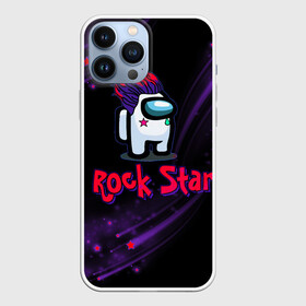 Чехол для iPhone 13 Pro Max с принтом Among Us Rock Star в Екатеринбурге,  |  | 2021 | among us | impostor | space mafia | sus.puffballs united | амонг ас | амонг единорог | в космосе | гринч | импостор | инопланетяне | инопланетянин | новогодний амонг ас | ракета | с новым годом | самозванец | среди нас