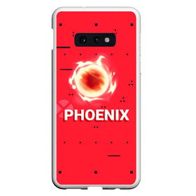 Чехол для Samsung S10E с принтом Phoenix в Екатеринбурге, Силикон | Область печати: задняя сторона чехла, без боковых панелей | new year | phoenix | phoenix valorant | valorant | valorant новогодний | агент валорант. | агент феникс | валорант | валорант новогодний | валорант узор | валорант феникс | игрок феникс | нг | новый год | орнамент | паттерн