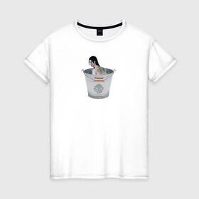 Женская футболка хлопок с принтом Лань Чжань в ведерке в Екатеринбурге, 100% хлопок | прямой крой, круглый вырез горловины, длина до линии бедер, слегка спущенное плечо | ванцзи | ведро | гусу | магистр дьявольского культа | неукротимый | юмор