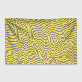 Флаг-баннер с принтом Волны Года в Екатеринбурге, 100% полиэстер | размер 67 х 109 см, плотность ткани — 95 г/м2; по краям флага есть четыре люверса для крепления | Тематика изображения на принте: 2021 | pantone | волны | гипнотический | иллюзия | линии | цвет года