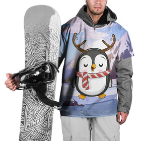 Накидка на куртку 3D с принтом Новогодний милый пингвин в Екатеринбурге, 100% полиэстер |  | 2021 | 7 января | bull | newyear | santa | бык | быки | бычок | год быка | дед мороз | корова | новогодние каникулы | новогодние праздники | новый 2021 | новый год | новый год 2021 | рождество | сани | санта | санта клаус
