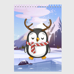 Скетчбук с принтом Новогодний милый пингвин в Екатеринбурге, 100% бумага
 | 48 листов, плотность листов — 100 г/м2, плотность картонной обложки — 250 г/м2. Листы скреплены сверху удобной пружинной спиралью | Тематика изображения на принте: 2021 | 7 января | bull | newyear | santa | бык | быки | бычок | год быка | дед мороз | корова | новогодние каникулы | новогодние праздники | новый 2021 | новый год | новый год 2021 | рождество | сани | санта | санта клаус
