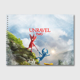 Альбом для рисования с принтом Unravel Two (Z) в Екатеринбурге, 100% бумага
 | матовая бумага, плотность 200 мг. | coldwood interactive | unravel | unravel two | головоломка | красная пряжа | распутать | семейная игра | ярни