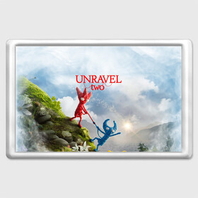 Магнит 45*70 с принтом Unravel Two (Z) в Екатеринбурге, Пластик | Размер: 78*52 мм; Размер печати: 70*45 | coldwood interactive | unravel | unravel two | головоломка | красная пряжа | распутать | семейная игра | ярни