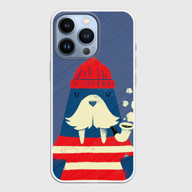 Чехол для iPhone 13 Pro с принтом Морж в Екатеринбурге,  |  | Тематика изображения на принте: животные | морж | моряк | рыбак | рыбалка