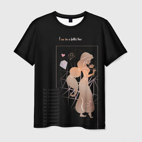 Мужская футболка 3D с принтом Be yourself в Екатеринбурге, 100% полиэфир | прямой крой, круглый вырез горловины, длина до линии бедер | disney princess | jasmine | vdkotan | жасмин