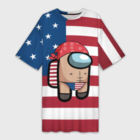 Платье-футболка 3D с принтом Among Us American Boy (Z) в Екатеринбурге,  |  | american | american boy | among us | among us 2 | amongus | impostor | innersloth | medbay | sus | usa | аманг ас | амонгас | амонгус | импостор | предатель | самозванец | среди нас