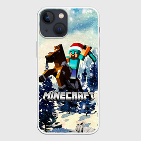 Чехол для iPhone 13 mini с принтом Зимний Майнкрафт в Екатеринбурге,  |  | 2020 | creeper | dungeons | earth | game | minecraft | new year | блоки | грифер | зимний | игры | квадраты | компьютерная игра | крипер | маинкрафт | майн | майнкравт | майнкрафт | на коне | новогодний | новый год | рождест