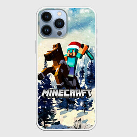 Чехол для iPhone 13 Pro Max с принтом Зимний Майнкрафт в Екатеринбурге,  |  | 2020 | creeper | dungeons | earth | game | minecraft | new year | блоки | грифер | зимний | игры | квадраты | компьютерная игра | крипер | маинкрафт | майн | майнкравт | майнкрафт | на коне | новогодний | новый год | рождест