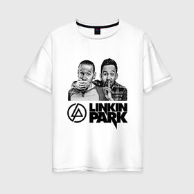 Женская футболка хлопок Oversize с принтом Линкин Парк в Екатеринбурге, 100% хлопок | свободный крой, круглый ворот, спущенный рукав, длина до линии бедер
 | 