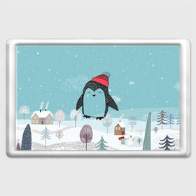 Магнит 45*70 с принтом Милый пингвин в Екатеринбурге, Пластик | Размер: 78*52 мм; Размер печати: 70*45 | 2021 | 7 января | bull | newyear | santa | бык | быки | бычок | год быка | дед мороз | корова | новогодние каникулы | новогодние праздники | новый 2021 | новый год | новый год 2021 | рождество | сани | санта | санта клаус