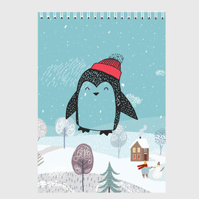 Скетчбук с принтом Милый пингвин в Екатеринбурге, 100% бумага
 | 48 листов, плотность листов — 100 г/м2, плотность картонной обложки — 250 г/м2. Листы скреплены сверху удобной пружинной спиралью | 2021 | 7 января | bull | newyear | santa | бык | быки | бычок | год быка | дед мороз | корова | новогодние каникулы | новогодние праздники | новый 2021 | новый год | новый год 2021 | рождество | сани | санта | санта клаус