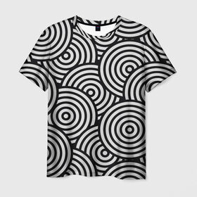 Мужская футболка 3D с принтом Цель в Екатеринбурге, 100% полиэфир | прямой крой, круглый вырез горловины, длина до линии бедер | abstrakt | black | glitch | texture.краски | white | абстракция | глитч | градиент | зебра | краски | круг | мишень | паттерн | полигоны | текстура | цвет | цель