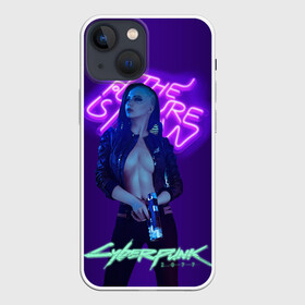 Чехол для iPhone 13 mini с принтом Cyberpunk 2077 V в Екатеринбурге,  |  | ceberpunk | v | андроид | антропоморф | герой | главный | киберпанк | киборг | персонаж | робот