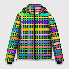Мужская зимняя куртка 3D с принтом Цветной беспредел в Екатеринбурге, верх — 100% полиэстер; подкладка — 100% полиэстер; утеплитель — 100% полиэстер | длина ниже бедра, свободный силуэт Оверсайз. Есть воротник-стойка, отстегивающийся капюшон и ветрозащитная планка. 

Боковые карманы с листочкой на кнопках и внутренний карман на молнии. | весна | градиент | краски | праздник | радостное настроение