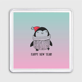 Магнит 55*55 с принтом Милый пингвин в Екатеринбурге, Пластик | Размер: 65*65 мм; Размер печати: 55*55 мм | Тематика изображения на принте: 2021 | 7 января | bull | newyear | santa | бык | быки | бычок | год быка | дед мороз | корова | новогодние каникулы | новогодние праздники | новый 2021 | новый год | новый год 2021 | рождество | сани | санта | санта клаус