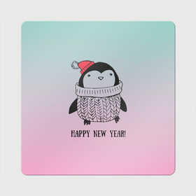 Магнит виниловый Квадрат с принтом Милый пингвин в Екатеринбурге, полимерный материал с магнитным слоем | размер 9*9 см, закругленные углы | 2021 | 7 января | bull | newyear | santa | бык | быки | бычок | год быка | дед мороз | корова | новогодние каникулы | новогодние праздники | новый 2021 | новый год | новый год 2021 | рождество | сани | санта | санта клаус