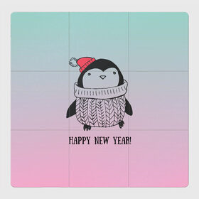 Магнитный плакат 3Х3 с принтом Милый пингвин в Екатеринбурге, Полимерный материал с магнитным слоем | 9 деталей размером 9*9 см | 2021 | 7 января | bull | newyear | santa | бык | быки | бычок | год быка | дед мороз | корова | новогодние каникулы | новогодние праздники | новый 2021 | новый год | новый год 2021 | рождество | сани | санта | санта клаус