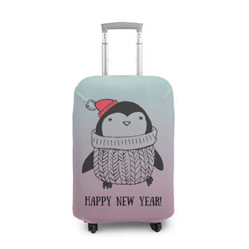 Чехол для чемодана 3D с принтом Милый пингвин в Екатеринбурге, 86% полиэфир, 14% спандекс | двустороннее нанесение принта, прорези для ручек и колес | Тематика изображения на принте: 2021 | 7 января | bull | newyear | santa | бык | быки | бычок | год быка | дед мороз | корова | новогодние каникулы | новогодние праздники | новый 2021 | новый год | новый год 2021 | рождество | сани | санта | санта клаус