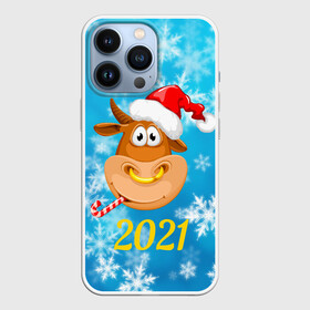 Чехол для iPhone 13 Pro с принтом Год быка 2021 в Екатеринбурге,  |  | 2021 | 7 января | bull | newyear | santa | бык | быки | бычок | год быка | дед мороз | корова | новогодние каникулы | новогодние праздники | новый 2021 | новый год | новый год 2021 | рождество | сани | санта | санта клаус