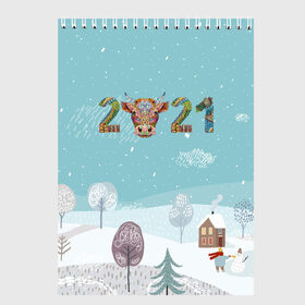Скетчбук с принтом Год быка 2021 в Екатеринбурге, 100% бумага
 | 48 листов, плотность листов — 100 г/м2, плотность картонной обложки — 250 г/м2. Листы скреплены сверху удобной пружинной спиралью | 2021 | 7 января | bull | newyear | santa | бык | быки | бычок | год быка | дед мороз | корова | новогодние каникулы | новогодние праздники | новый 2021 | новый год | новый год 2021 | рождество | сани | санта | санта клаус