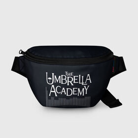 Поясная сумка 3D с принтом Umbrella Academy в Екатеринбурге, 100% полиэстер | плотная ткань, ремень с регулируемой длиной, внутри несколько карманов для мелочей, основное отделение и карман с обратной стороны сумки застегиваются на молнию | 5 | academy umbrella | cha cha | diego | hazel | klaus | vanya | академия амбрелла | ваня харгривз | диего | пятый | харгривз | хейзел | хейзел и чача | чача