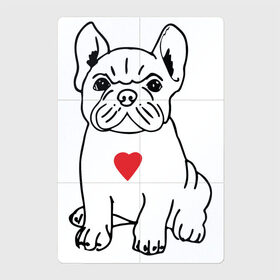 Магнитный плакат 2Х3 с принтом Французский бульдог в Екатеринбурге, Полимерный материал с магнитным слоем | 6 деталей размером 9*9 см | bulldog | dog | бульдожка | домашний питомец | дрессировщик | друг человека | кинолог | любитель собак | люблю | любовь | питомник | сердце | слюни | собака | собаковод | собачка | собачник