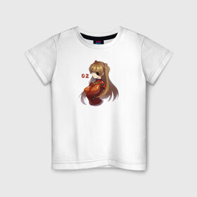 Детская футболка хлопок с принтом Asuka Langley в Екатеринбурге, 100% хлопок | круглый вырез горловины, полуприлегающий силуэт, длина до линии бедер | anime | evangelion | manga | аниме | аска | девушка | ева 20 | евангелион | манга