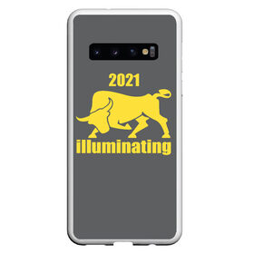 Чехол для Samsung Galaxy S10 с принтом Illuminating бык 2021 в Екатеринбурге, Силикон | Область печати: задняя сторона чехла, без боковых панелей | bull | new year | pantone | power | symbol | ultimate grey | мощь | новый год | сила | символ | энергия