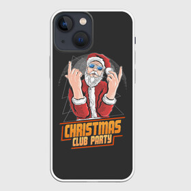 Чехол для iPhone 13 mini с принтом Christmas Club Party в Екатеринбурге,  |  | christmas | merry christmas | дед мороз | ёлка | зима | мороз | новый год | подарок | праздник | рождество | с новым годом | санта клаус | снегурочка | снежинки
