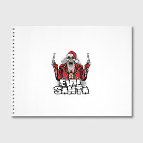 Альбом для рисования с принтом Злой Санта в Екатеринбурге, 100% бумага
 | матовая бумага, плотность 200 мг. | christmas | merry christmas | дед мороз | ёлка | зима | мороз | новый год | подарок | праздник | рождество | с новым годом | санта клаус | снегурочка | снежинки