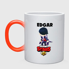 Кружка хамелеон с принтом BRAWL STARS EDGAR. в Екатеринбурге, керамика | меняет цвет при нагревании, емкость 330 мл | Тематика изображения на принте: 8 bit | brawl stars | byron | colette | crow | edgar | gale | leon | max | mr.p | sally leon | shark | virus 8 bit | werewolf leon | акула | байрон | берли | бравл старс | ворон | коллет | макс | оборотень | эдгар