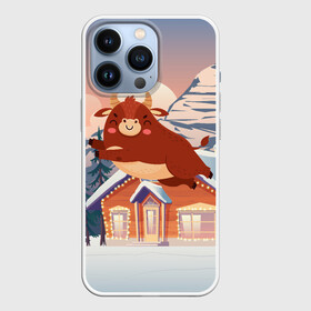 Чехол для iPhone 13 Pro с принтом летящий бык 2021 в Екатеринбурге,  |  | 2021 | 7 января | bull | newyear | santa | бык | быки | бычок | год быка | дед мороз | корова | новогодние каникулы | новогодние праздники | новый 2021 | новый год | новый год 2021 | рождество | сани | санта | санта клаус