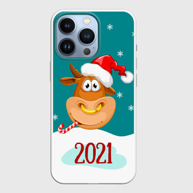 Чехол для iPhone 13 Pro с принтом 2021 Год быка в Екатеринбурге,  |  | 2021 | 7 января | bull | newyear | santa | бык | быки | бычок | год быка | дед мороз | корова | новогодние каникулы | новогодние праздники | новый 2021 | новый год | новый год 2021 | рождество | сани | санта | санта клаус