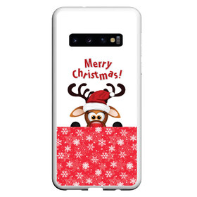 Чехол для Samsung Galaxy S10 с принтом Merry Christmas в Екатеринбурге, Силикон | Область печати: задняя сторона чехла, без боковых панелей | Тематика изображения на принте: christmas | merry christmas | santa claus | дед мороз | ёлка | новогодние олени | новый год | оленёнок бэмби | оленёнок рудольф | орнамент | с новым годом | санта клаус | свитер с оленями | снегурочка | снежинки | узоры