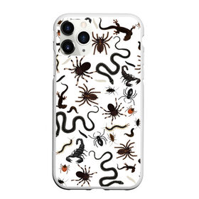 Чехол для iPhone 11 Pro Max матовый с принтом Жуткие насекомые в Екатеринбурге, Силикон |  | арт | белый | живность | животные | жук | жуткие насекомые | жуть | змея | клоп | набор насекомых | опарыш | паразит | паук | пиявка | рисунок | сколопендра | скорпион | таракан | фон | червь | ядовитый