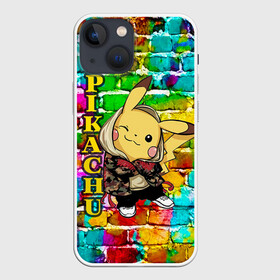 Чехол для iPhone 13 mini с принтом Pikachu в Екатеринбурге,  |  | 2021 | pika | pika pika | pokemon go | аниме | граффити | детектив пикачу | детская | дочка | игра | игры | из игры | модный пикачу | неон | пикачу | покемон | покемоны | с новым годом | с пикачу | с покемоном | сын