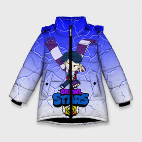 Зимняя куртка для девочек 3D с принтом Brawl Stars Эдгар в Екатеринбурге, ткань верха — 100% полиэстер; подклад — 100% полиэстер, утеплитель — 100% полиэстер. | длина ниже бедра, удлиненная спинка, воротник стойка и отстегивающийся капюшон. Есть боковые карманы с листочкой на кнопках, утяжки по низу изделия и внутренний карман на молнии. 

Предусмотрены светоотражающий принт на спинке, радужный светоотражающий элемент на пуллере молнии и на резинке для утяжки. | bibi | brawl stars | byron | crow | edgar | edgar brawl stars | kolett | leon | spike | sprout | surge | байрон | боец | бравл старс | бравлер | вольт | герои | девочкам | детям | колетт | леон | логотипы игр | мальчикам | персонажи игр |