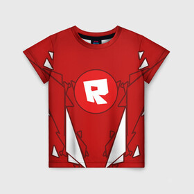 Детская футболка 3D с принтом Roblox | Роблокс в Екатеринбурге, 100% гипоаллергенный полиэфир | прямой крой, круглый вырез горловины, длина до линии бедер, чуть спущенное плечо, ткань немного тянется | game | roblox | детский | знак | игра | красный | логотип | роблокс